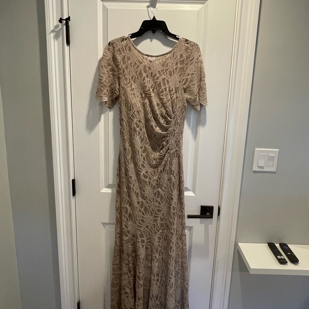 Gold Sequin Ruched long Gown